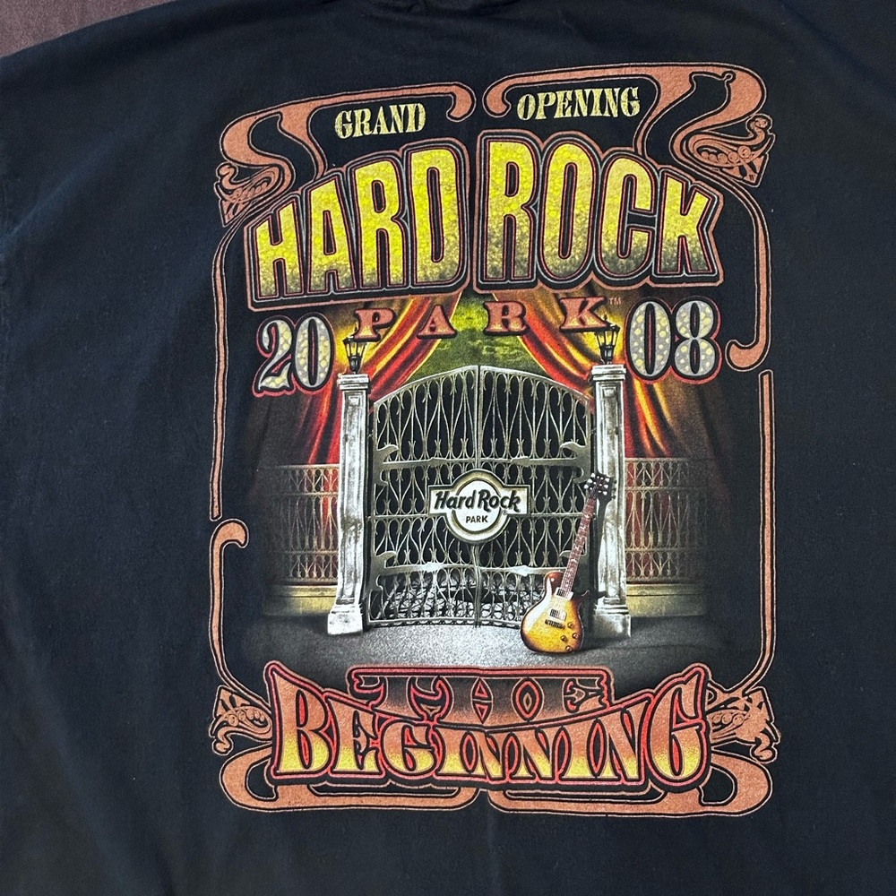 Hard Rock Park Grand Opening Black Tee with Colorful Graphic